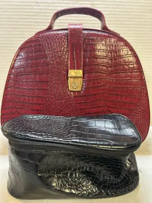 2 faux crocodile bags