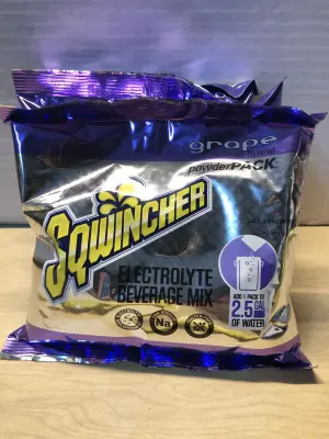 3 bags 23.83oz sqwincher electrolyte beverage mix grape