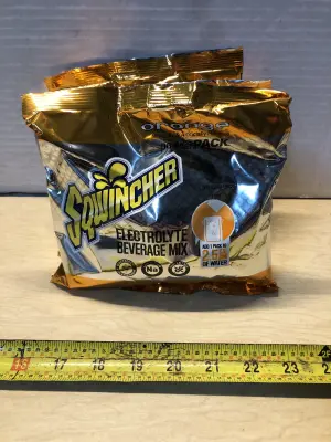 3 bags 23.83oz sqwincher electrolyte beverage mix orange
