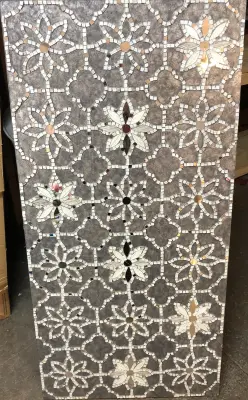Mosaic flower wall panel