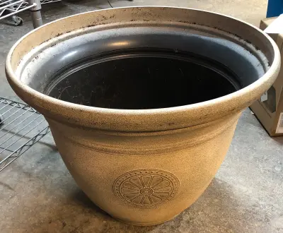Large plastic flower pot