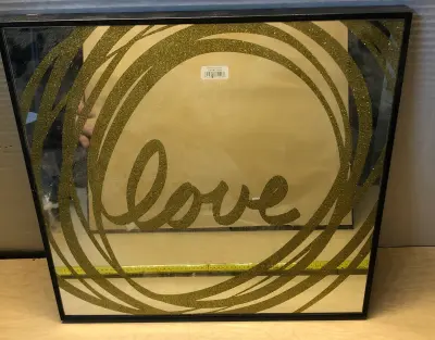 Square love wall mirror
