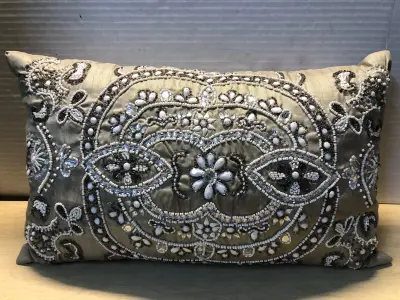 Jeweled throw pillow