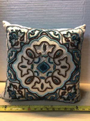 Beaded throw pillow