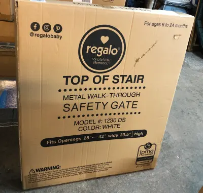 Top of the stair metal walk thru gate 28”-42” wide 30.5” high