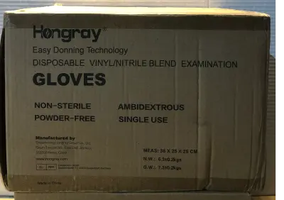 Size medium power free vinyl gloves