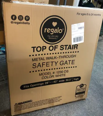 Top of the stair metal walk thru gate 28”-42” wide 30.5” high