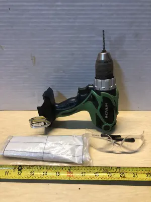 Safety glasses , hitachi drill missing battery