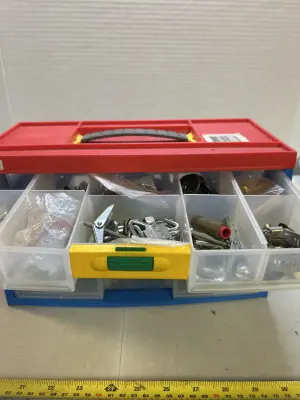 Storage container full of miscellaneous things