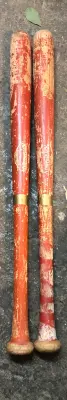 2pc red bats one cracked