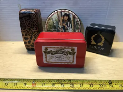 Glasses case and 3 tins