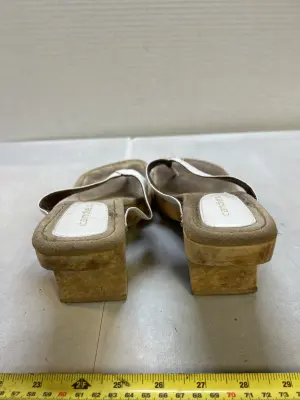 wooden bottom flip flop heels used