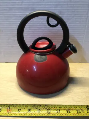Red tea pot used as is