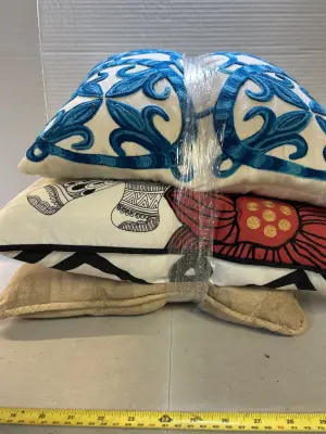 3 throw pillows