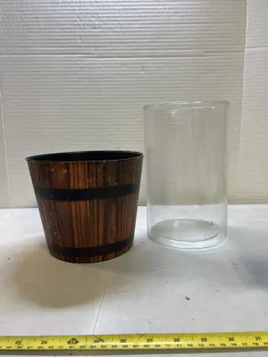 planter and a vase