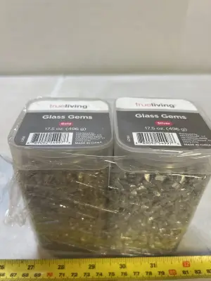 2 things of glass gems