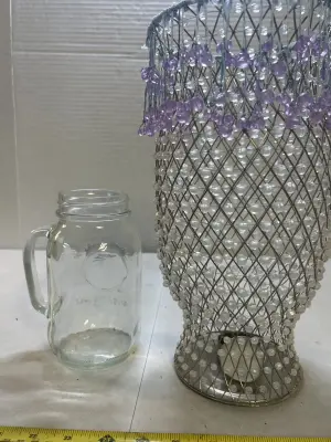 beaded candle holder and vase