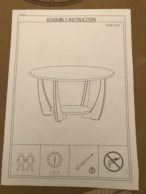 Round wood coffee table 32”