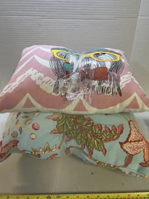 2 throw pillows