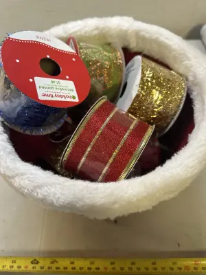 basket of garland/ribbon