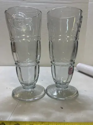 2 steak and shake milkshake glass