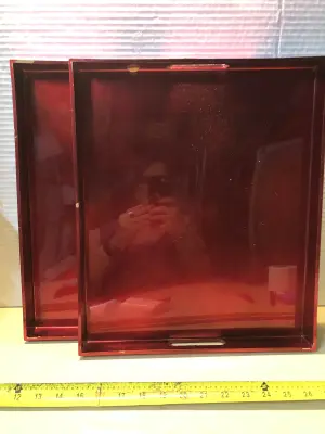 2pc red serving tray