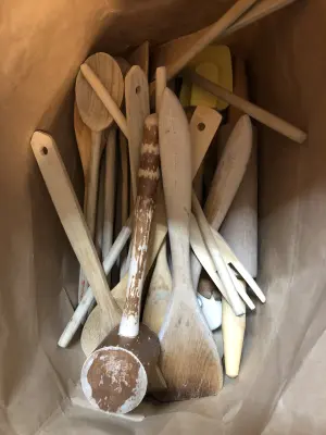 Bag of wooden spoons