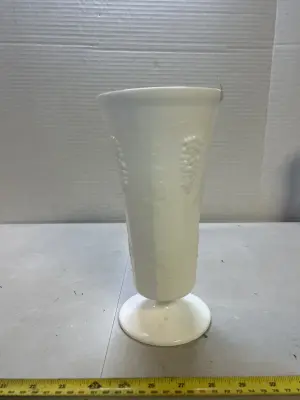 white glass vase