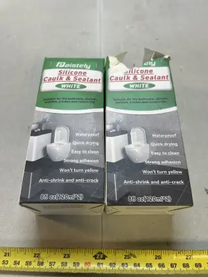 2 8fl oz silicone white caulk and sealant