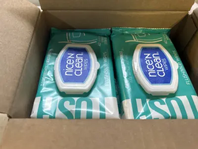 8 packs of flushable wipes
