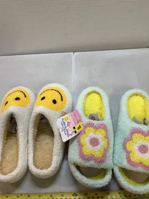 2 pairs size 7/8 slippers