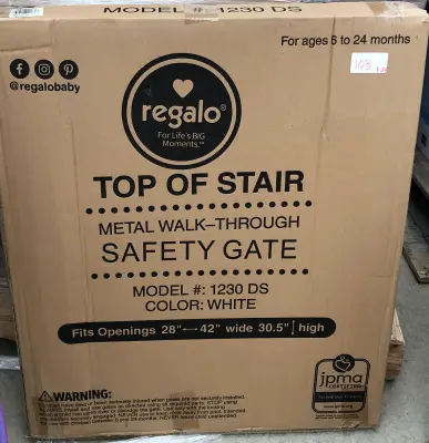 Top of the stair metal walk thru gate 28”-42” wide 30.5”high