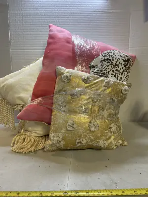 3 throw pillows