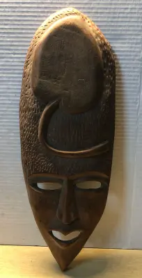 Wooden wall mask