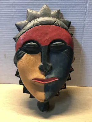 Wooden wall mask