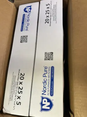 2 Nordic pure 20”x25”x5” ac and furnace filters