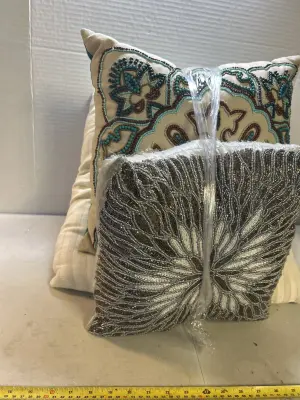 3 throw pillows