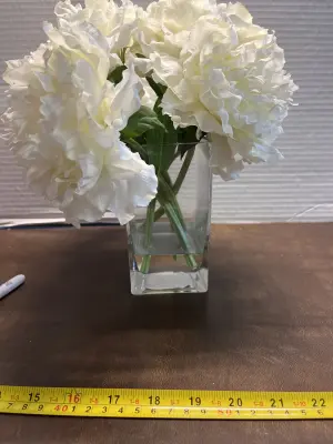artificial flowers and vase