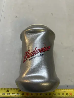Budweiser crushed can Cousy collectible