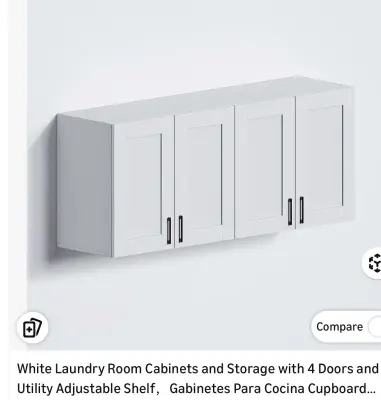Laundry room cabinet opened as is