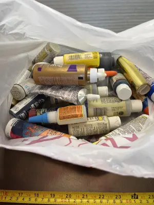 bag of paints/glue/glitter