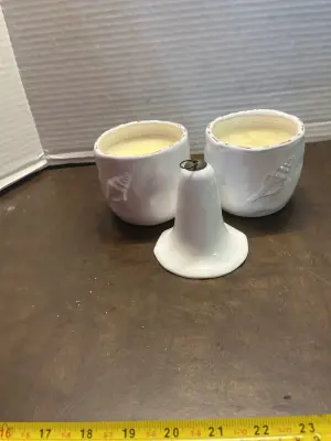 2ct seashell candles , bell (missing bell)