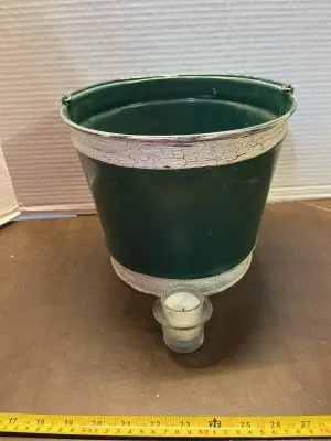 bucket & 3 candle holders