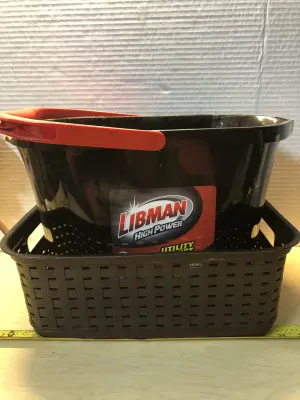 3.5 gallon utility bucket and plastic basket