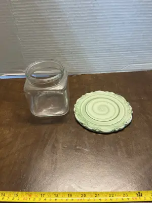 glass jar & plate