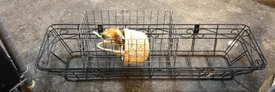 3pc wire basket and a woven basket