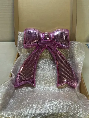 14 inch pink disco bow