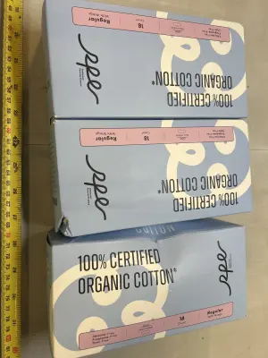 3 100% organic cotton regular pads with wings