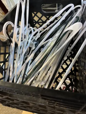 crate of hangers