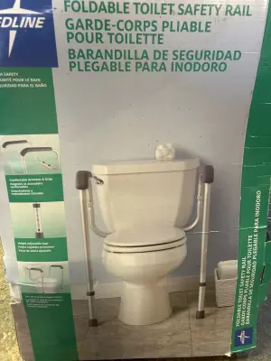 foldable toilet safety rail as is